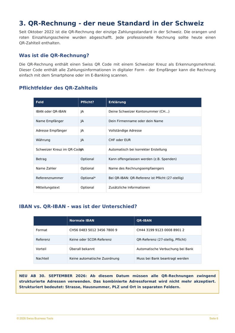 Rechnungsvorlage & Guide Schweiz 2026 — mit QR-Rechnung afbeelding 3