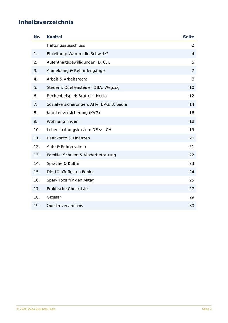 Auswandern Deutschland Schweiz 2026 - Komplett-Guide PDF Checkliste Umzug Anmeldung Aufenthaltsbewilligung image 2