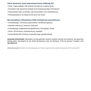 Steuererklärung Schweiz 2026 Checkliste | Steuerabzüge & Tipps | PDF Guide Steuern sparen image 2