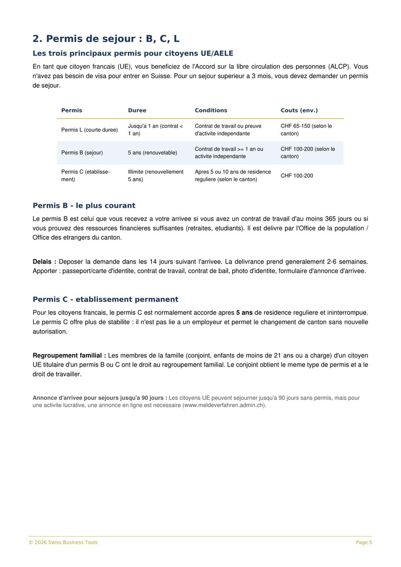 Émigrer France Suisse 2026 | Guide Complet 46 Pages PDF | Impôts LAMal Permis Checklist image 2