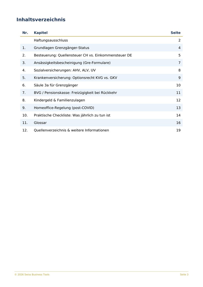 Grenzgänger Steuerguide Deutschland Schweiz 2026 PDF Liste de contrôle Quellensteuer DBA Ausweis G image 2