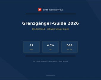Grenzgänger Steuerguide Deutschland Schweiz 2026 PDF Quellensteuer DBA Ausweis G Checkliste