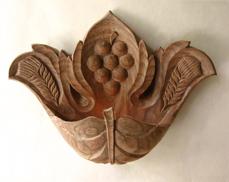 Wall candlestick Vine LeafOOAK wood carving wall hanging Etsy