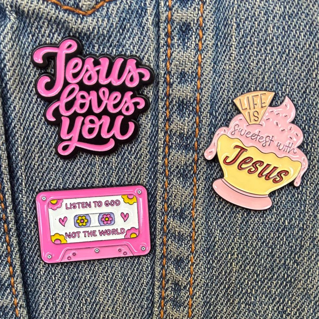 Jesus Enamel Pin Bundle | Christian Pins | Ice Cream Cassette Tape ...