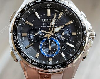 Seiko Coutura Men's Black Watch - SSG009 Solar Radio Sync Update Extra Strap