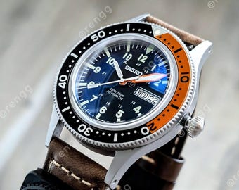 Black Orange automatic Titanium Blue AR coated double dome Sapphire crystal 40mm Exhitibition Hiker