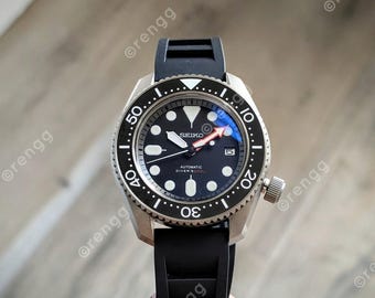 Titanium 43mm Seiko Black Diver Automatic Sea Lord Mod Watch Sapphire AR Coated 24jewels NH34A