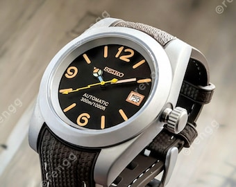 Automatic Black Orange Seiko Diver 40mm Sapphire 24jewels Sandblasted colorful hands