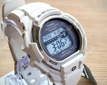 White Casio Gshock multifunctional solar powered Wave ceptor