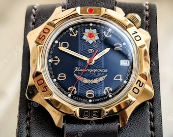 USSR Military Watch Vostok Commander Wostok hand winding Black Gold Steampunk