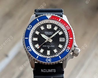 Titanium Black Seiko NH35A Pepsi Automatic Diver Mod Watch 42mm Sapphire AR Coated 24jewels