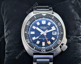 Full Titanium Seiko GMT Willard Automatic Blue Diver Mod Watch 45mm Sapphire AR