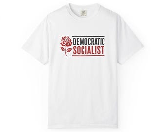 Democratic Socialist Rose T-shirt | Political Typography Tee