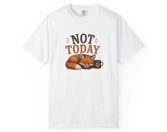 Sleeping Fox Not Today T-shirt | Cute Fox Illustration, Coffee Mug