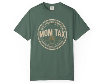 Mom Tax badge graphic T-shirt | Vintage seal family humor tee