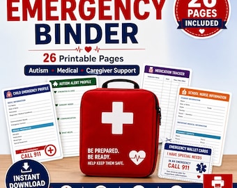 Special Needs Emergency Binder | Autism, Medical, Caregiver Support (PDF Download), Father's Day Gift, Excellent Gift!