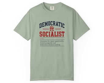 Democratic Socialist rose emblem T-shirt | Political typography tee