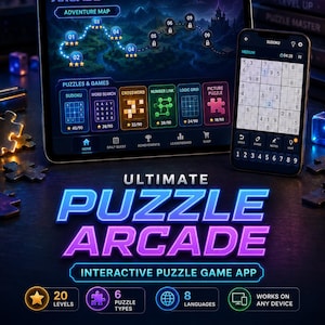 Ultimat pusselarkad HTML-app med Sudoku, ordsökning och korsord
