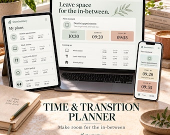 ADHD Time Blindness Interactive Time Map Planner & Excel Tracker