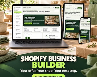 Shopify Business Builder App | Online Shop Launch Planner, Product Copy, Costs & Progress Tracker