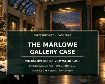 Marlowe Gallery Case Interactive Art Mystery Game with Printable Evidence Pack