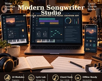 Interactive Songwriter Studio HTML App for AI Music Creation & Lyrics