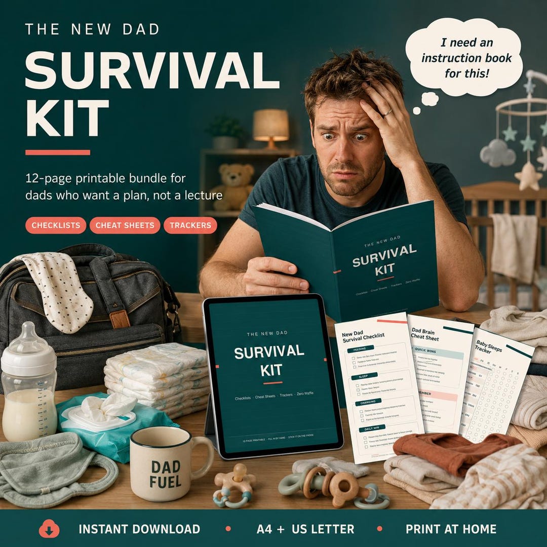 New Dad Survival Kit Printable Bundle, First Time Dad Gift, Fathers Day ...