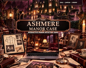 Ashmere Manor Murder Mystery Game | Printable Evidence Pack & Offline HTML Dashboard