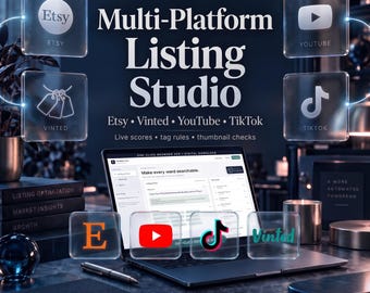 Multi-Platform Listing Studio HTML App for Etsy Vinted YouTube TikTok Sellers