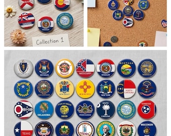 US States and Territories Enamel Pin Set – Patriotic Collection (UV Print File)