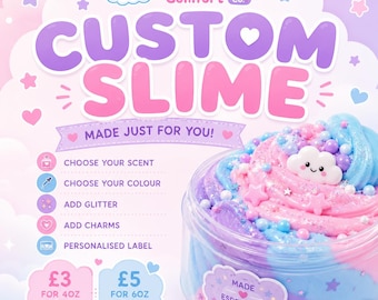 Slime personalizado / Slime a medida / Elige tu aroma y color / Regalo de slime hecho a mano / Juguete sensorial / Slime Kawaii / Pequeña empresa del Reino Unido