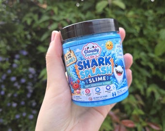 Shark Splash Slime | Shark Slime | Sea Breeze Scented Slime | Blue Glossy Slime | Ocean Slime | Handmade Slime | Sensory Toy | 4oz or 6oz