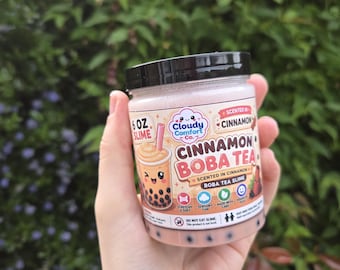 Cinnamon Boba Tea Slime | Glossy Slime | Cinnamon Scented Slime | Boba Tea Slime | Handmade Slime | Sensory Toy | 4oz or 6oz Slime