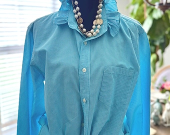 Upcycled J Crew Mens Shirt Reworked Button Down Sustainable Fashion Preppy Vintage Style