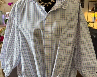 Upcycled Lauren Ralph Lauren Button Down Shirt: Reworked Preppy Style