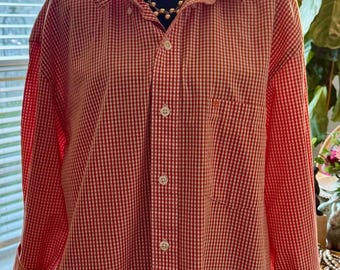 Upcycled IZOD Mens Button Down Shirt Reworked Vintage Coastal Preppy One of a Kind