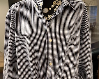 Upcycled Chaps Mens Button Down Shirt Reworked Vintage Coastal Preppy one of a kind