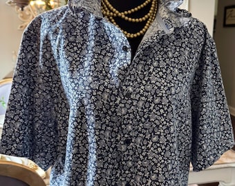 Upcycled Zara Man Shirt: Reworked Vintage, Sustainable Coastal Preppy Style