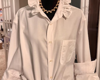 Upcycled Pronto Uomo Classic Men’s Button Down Shirt Preppy One of a Kind Style