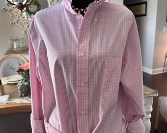 Upcycled Eagles Mens Button Down Dress Shirt Reworked   Coastal Preppy One of a Kind