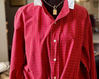 Upcycled Ralph Lauren Button Down Shirt: Coastal Preppy Reworked One-of-a-Kind