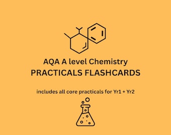 AQA A level Chemistry Practicals Flashcards for Anki