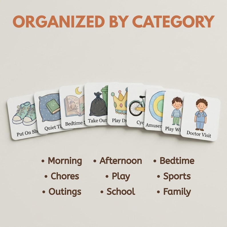 Editable Routine Cards & Chore Charts Canva Template Kids Daily Visual ...