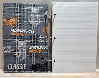 Motorcyce Fandom  5.5x8.5 Refillable Notebook (50 sheets included)