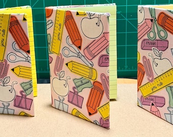 Handmade Hardcover Notepad Set: Teacher Appreciation Gift, 4x6 Size