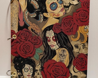 Gothic Sugar Skull Refillable Notebook (8.5x11, 100 Sheets)