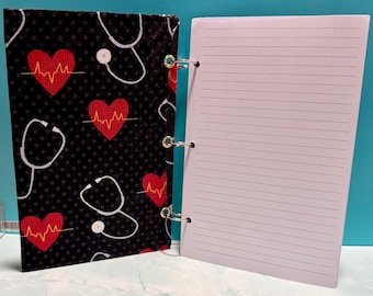 Medical Heros Healthcare Worker Health Support Love Nurses 5.5x8.5 Refillable Notebook (50 sheets included)