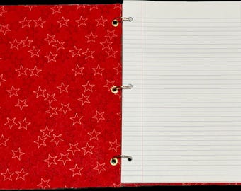 Red Americana Stars Refillable Notebook (8.5x11, 100 Sheets)