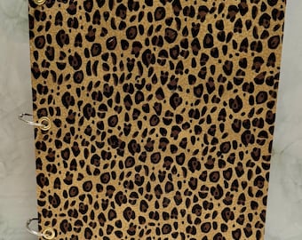 Handmade Cheetah/Leopard Pattern Refillable 8.5x11 Notebook
