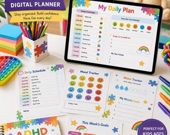 ADHD Kids Planner 2026 | Daily Schedule, Routine Chart (Digital Download PDF)